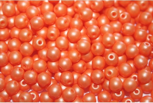 Czech Round Beads Powdery Orange 4mm - 100pcs