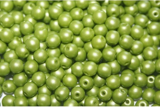 Czech Round Beads Powdery Lime 4mm - 100pcs