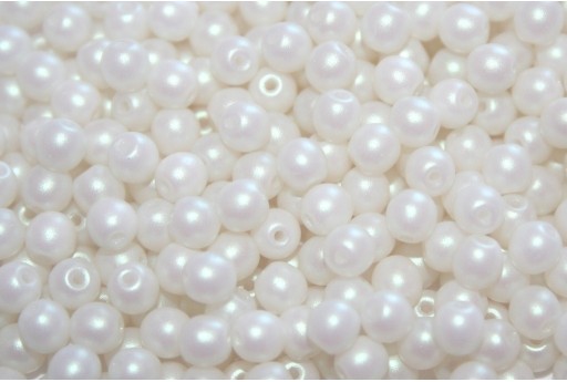 Czech Round Beads Powdery Ivory 4mm - 100pcs