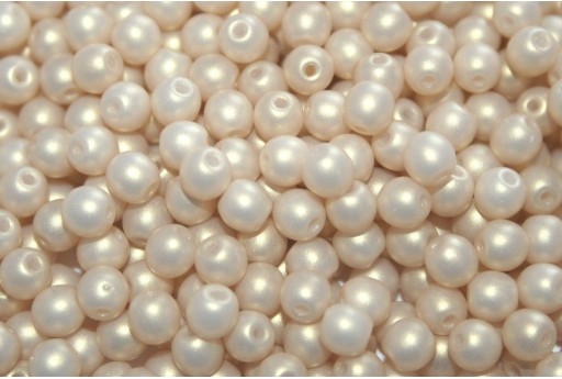 Czech Round Beads Powdery Light Gold 4mm - 100pcs