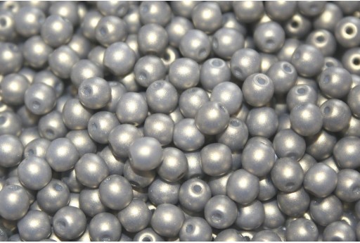 Czech Round Beads Powdery Antique Gold 4mm - 100pcs