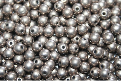 Czech Round Beads Saturated Metallic Hazelnut 4mm - 100pcs