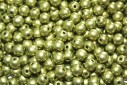 Czech Round Beads Saturated Metallic Primrose Yellow 4mm - 100pcs