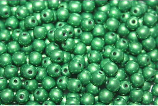 Czech Round Beads Saturated Metallic Kale 4mm - 100pcs