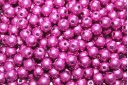 Czech Round Beads Saturated Metallic Pink Yarrow 4mm - 100pcs