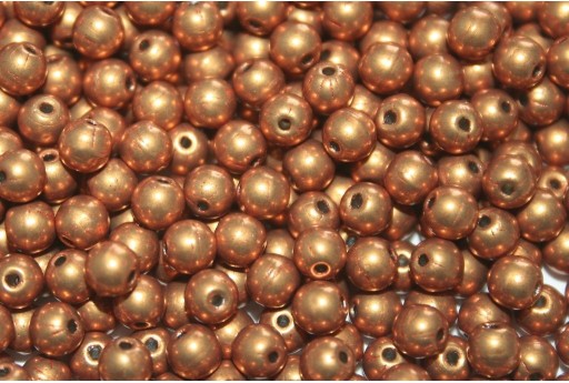 Czech Round Beads Saturated Metallic Flame 4mm - 100pcs