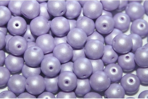 Czech Round Beads Powdery Pastel Purple 6mm - 50pcs