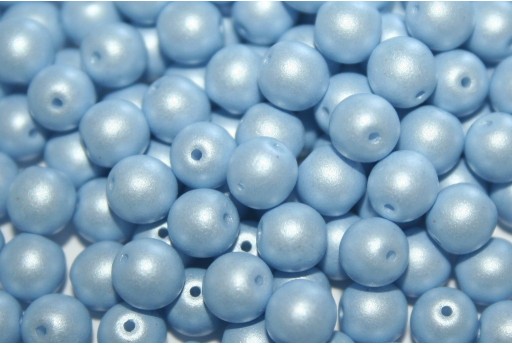 Czech Round Beads Powdery Pastel Blue 6mm - 50pcs