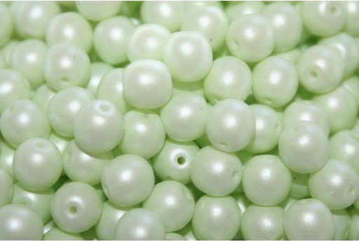 Czech Round Beads Powdery Pastel Lime 6mm - 50pcs