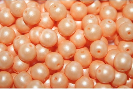 Czech Round Beads Powdery Pastel Orange 6mm - 50pcs