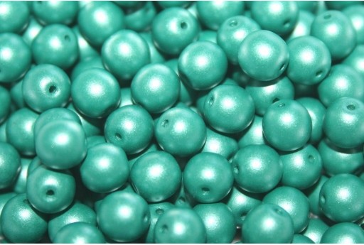 Tondi Vetro di Boemia Powdery Teal 6mm - 50pz