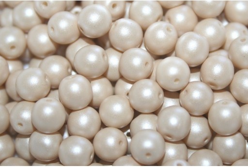 Czech Round Beads Powdery Beige 6mm - 50pcs