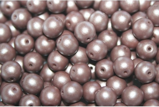 Czech Round Beads Powdery Brown 6mm - 50pcs