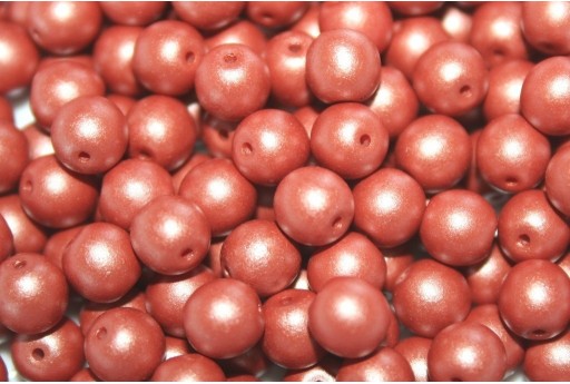 Czech Round Beads Powdery Copper 6mm - 50pcs