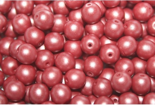 Czech Round Beads Powdery Bordeaux 6mm - 50pcs