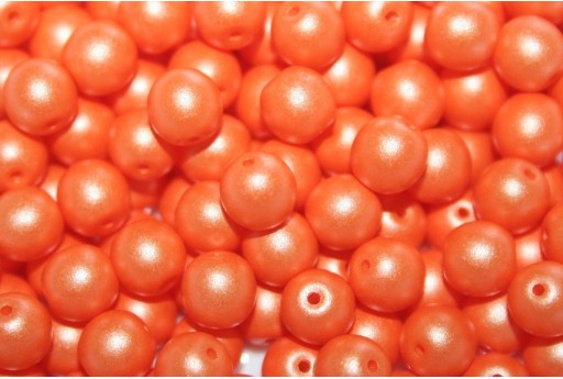 Czech Round Beads Powdery Orange 6mm - 50pcs