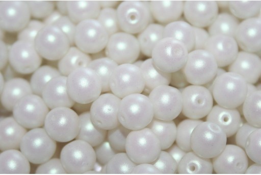 Czech Round Beads Powdery Ivory 6mm - 50pcs