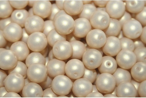 Czech Round Beads Powdery Light Gold 6mm - 50pcs