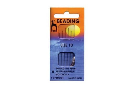 Pony Beading Needles Size 10 - 6pcs