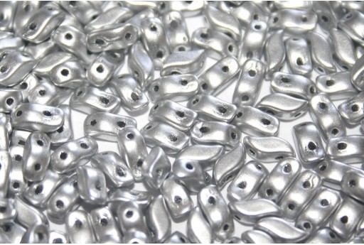 Czech Glass Beads StormDuo Aluminium Silver 3x7mm - 40pcs