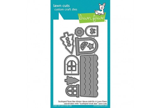 Cutting Dies Scalloped Treat Box Winter House Add-On - Lawn Fawn