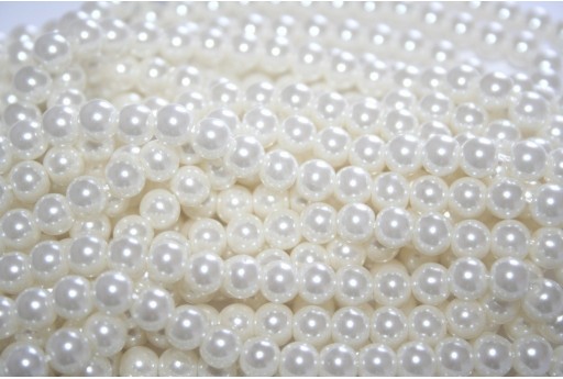 Glass Pearls Strand Cream 6mm - 74pcs