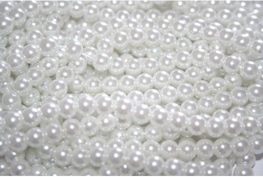 Perle Cerate Vetro Bianco 6mm - 74pz