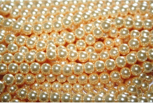 Glass Pearls Strand Gold 6mm - 74pcs