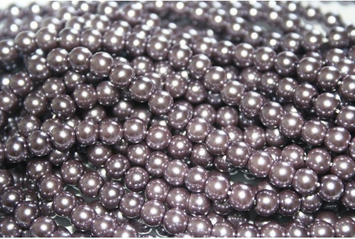 Glass Pearls Strand Light Brown 6mm - 74pcs