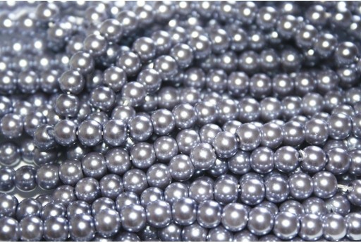 Glass Pearls Strand Lavender 6mm - 74pcs