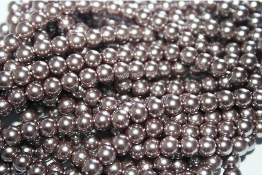 Glass Pearls Strand Bronze 6mm - 74pcs