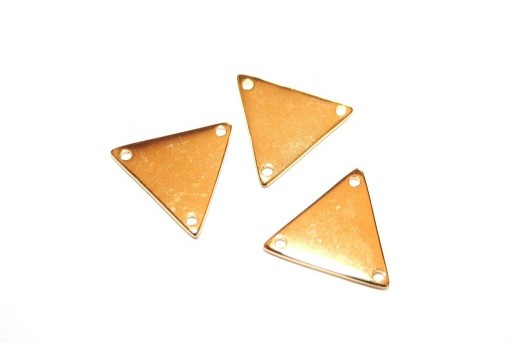 Componente Metallo Oro Triangolo 3 Fori 17x19mm - 2pz