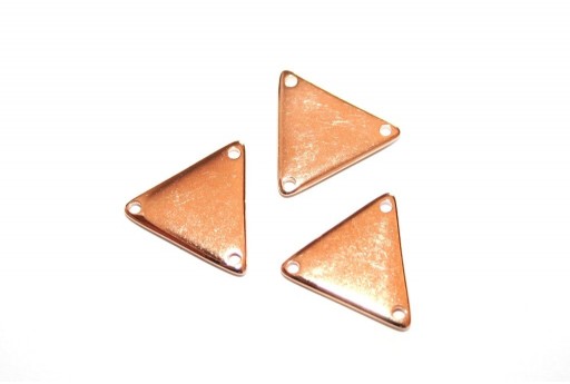 Componente Metallo Oro Rosa Triangolo 3 Fori 17x19mm - 2pz