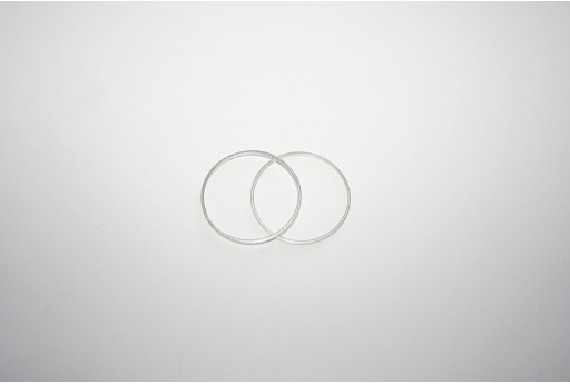 Componente Metallo Argento Forma Geometrica Cerchio 30mm - 4pz