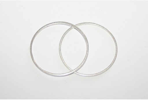 Componente Metallo Argento Forma Geometrica Cerchio 50mm - 2pz