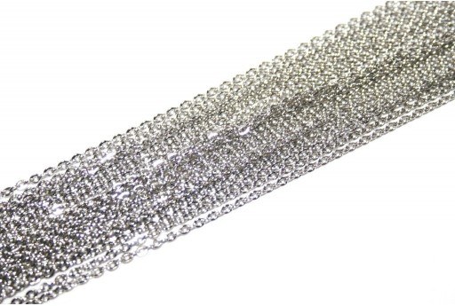 Platinum Plated Steel Chain Rolo' 2x1,5mm - 2mt