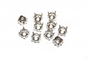 Platinum Setting for Chaton 1088 SS39 8X8mm - 10pcs