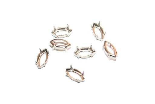 Platinum Setting Navette 5x10mm - 16pcs