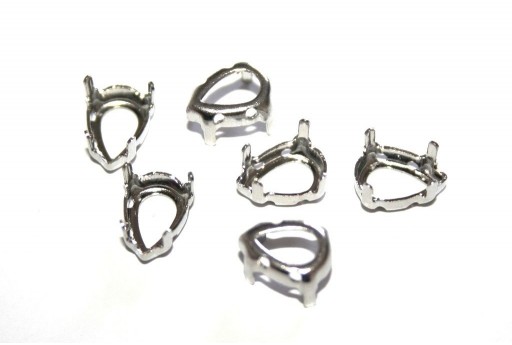 Platinum Setting  for Drop 7x10mm - 12pcs