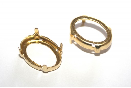 Gold Setting  for Oval 13x18mm - 6pcs