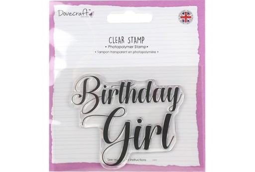 Clear Stamp Birthday Girl Dovecraft 7x8cm