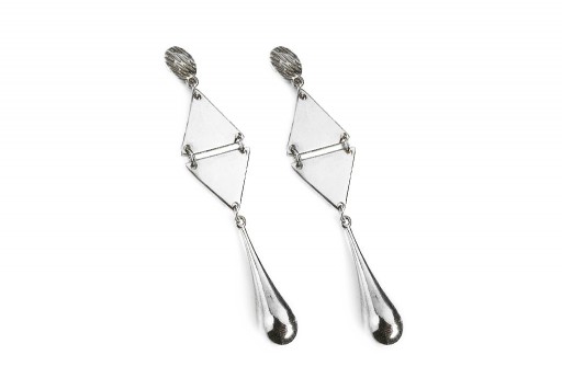 Metal Drop Earrings Kit Silver