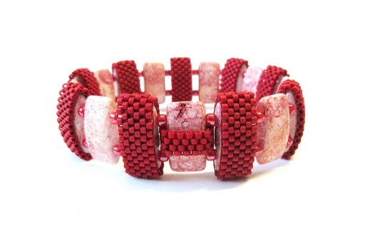 Double Carrier Chalk White Teracota Red Bracelet Kit