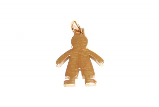 Stainless Steel Boy Charms Golden18x14mm -1pcs
