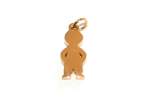 Stainless Steel Boy Charms Golden 16x7mm -1pcs