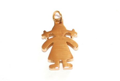 Stainless Steel Girl Charms Golden 18x12mm -1pcs