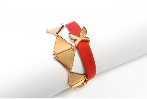 Bracelet Kit Red Flat Cord and Triangles