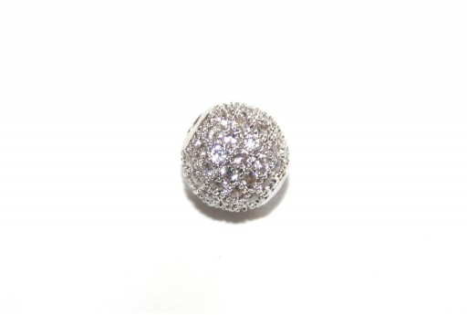 Cubic Zirconia Micro Pavè Tondo Crystal 8mm - 1pz