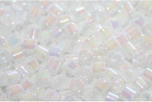 Miyuki Delica Seed Beads 8/0 - White Pearl AB- 8gr
