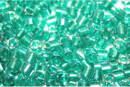Miyuki Delica Seed Beads 8/0 - Sparkling Aqua Green Lined Crystal - 8gr